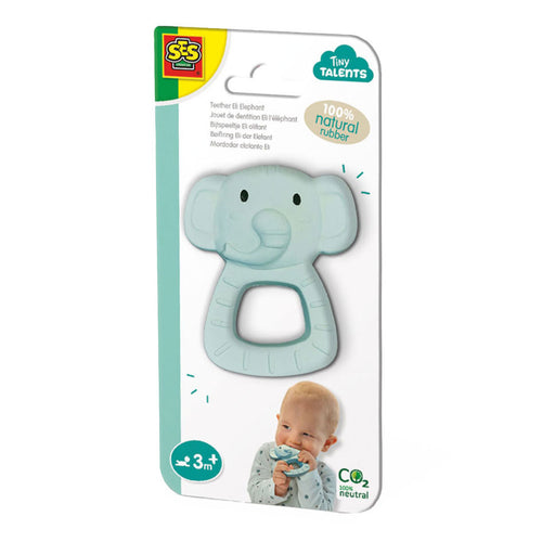 SES Tiny Talents Bijtspeeltje Eli Olifant 100% Natuurrubber