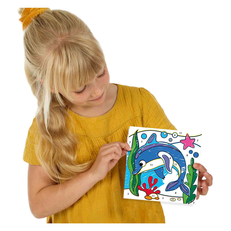 Load image into Gallery viewer, Ses kleuren op nummers - driehoek grip stiften
