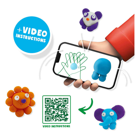 Ses fundo klei - safari dieren