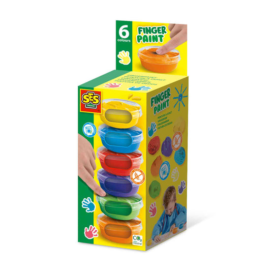 Ses creative ses vingerverf 6 kleuren, 6x45ml