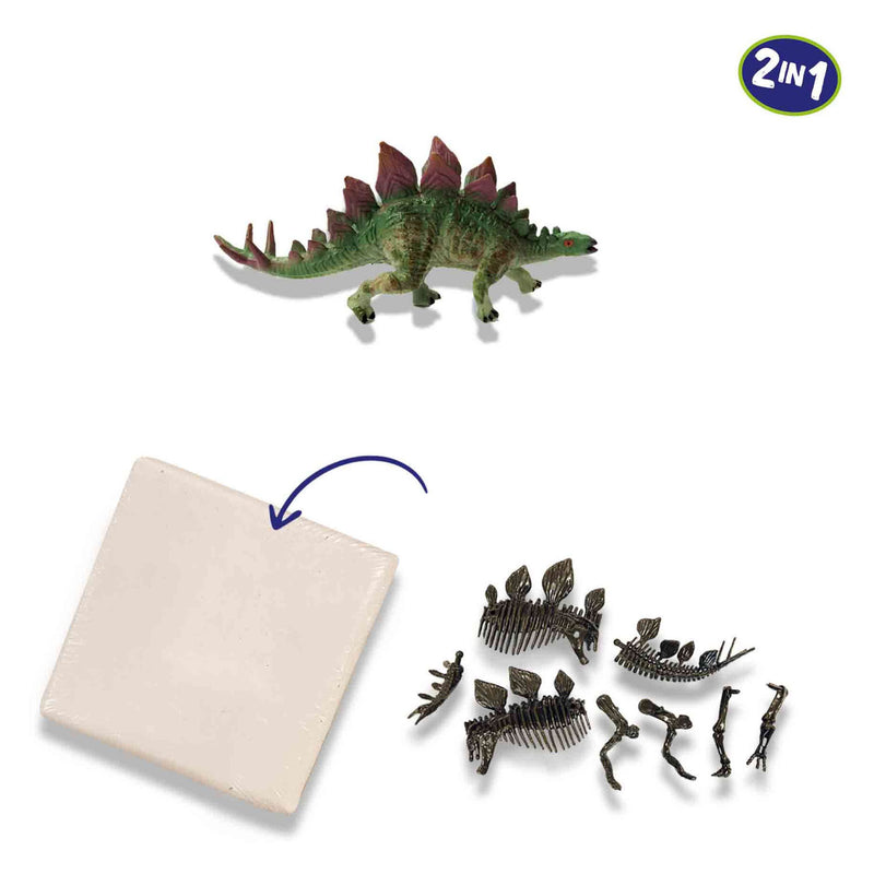 Load image into Gallery viewer, Ses explore dino en skelet opgraven 2in1- stegosaurus
