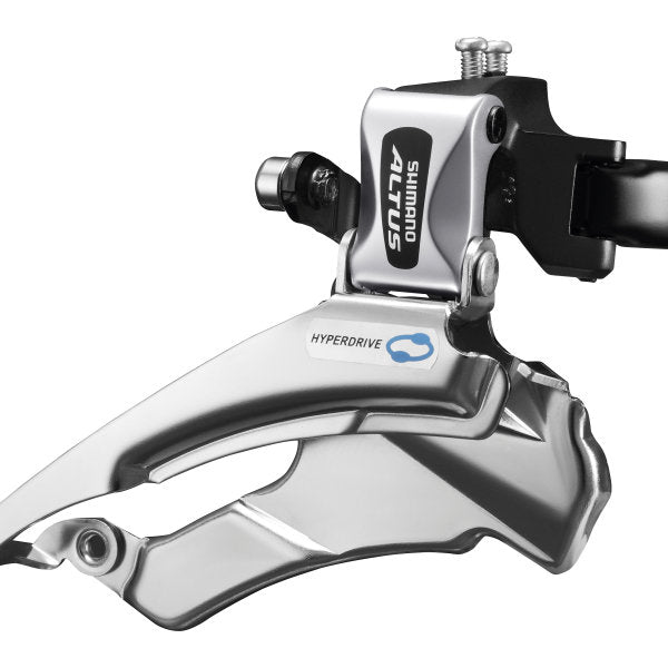 Voorderailleur 3 x 7 8-speed Shimano Altus FD-M313 down swing dual pull - met hoge klem - 42-48T (66-69°)