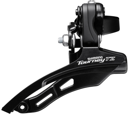 Shimano voorderailleur 6 7-speed tourney tz fd-tz500 down swing top pull - hoge klem ø28,6 mm - 42t - zwart zilver