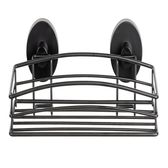 Wenko vacuum-loc doucherek mat zwart 26x15cm - douchemand - bevestigen zonder boren