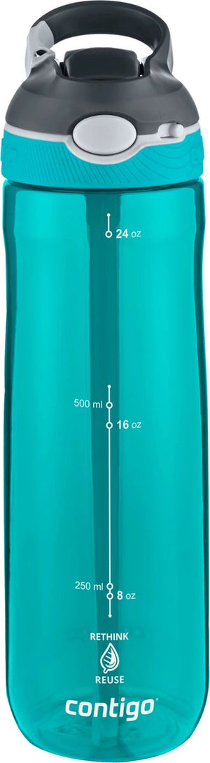 Contigo ashland autospout waterfles met rietje | grote bpa-vrije drinkfles van 720ml | sportfles | lekvrije drinkfles | ideaal voor school, de sportschool, fiets, hardlopen, wandelen | scuba