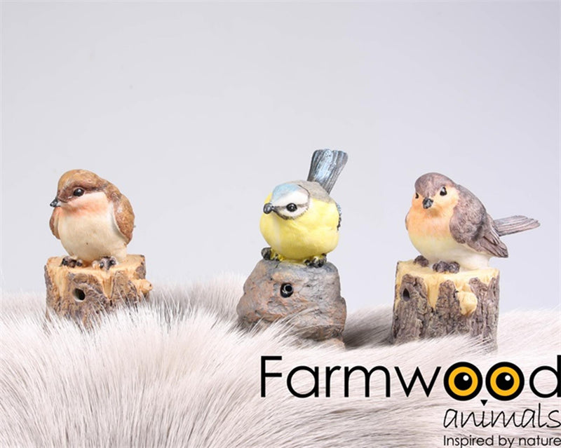 Laden Sie das Bild in Galerie -Viewer, Farmwood animals tuinbeeld vogel met muziek 9x6x10 cm
