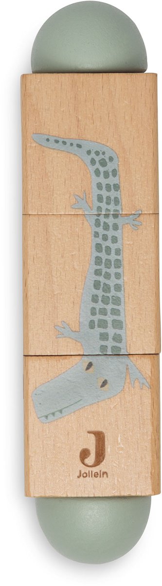 Jollein - houten draaipuzzel - houten speelgoed - jungle jambo - jungle dieren - 100% fsc
