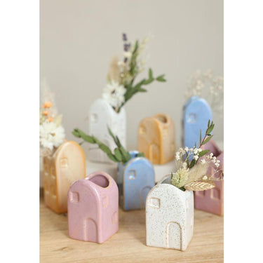 Ideas 4 seasons bloemenvaas huisje valarta m 4x4x9cm 4 assorti
