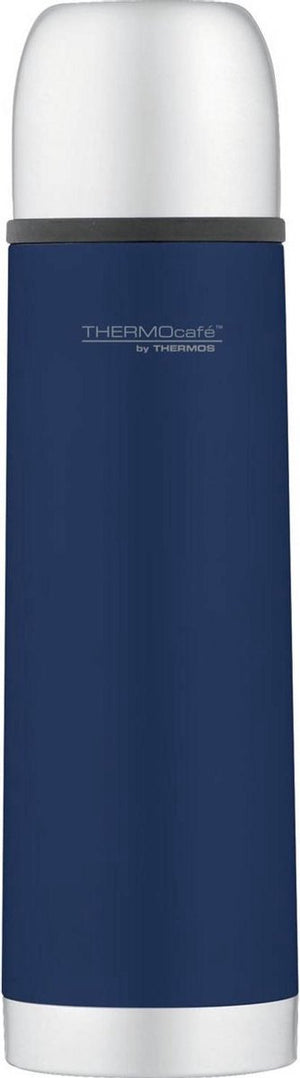 Thermos soft touch fles - 0,5 liter - blauw