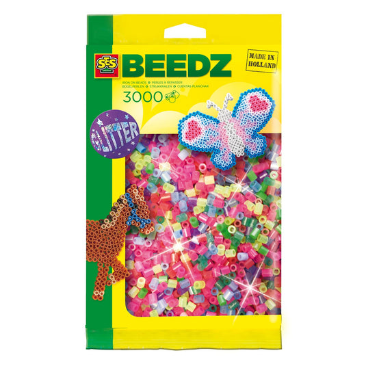 Ses creative ses strijkkralen - glitter, 3000st.