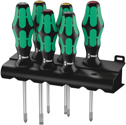 Wera 335 350 355 6 schroevendraaierset kraftform plus lasertip + houder, 6 -delig - 1 stuk(s) - 05105622001