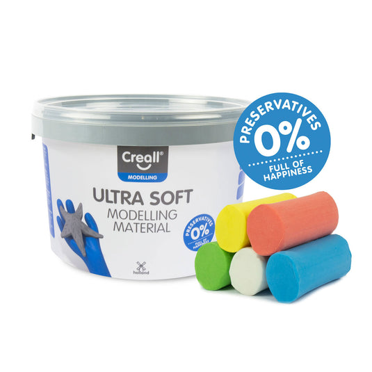 Creall ultra soft klei kleur - 5 kleuren klei - 1100 gr.