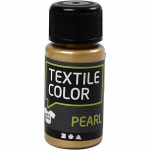 Creativ company textile color dekkende textielverf - goud parelmoer, 50ml