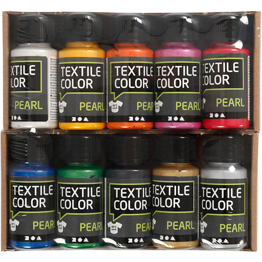 Creativ company textielverf diverse kleuren, 10x50ml.