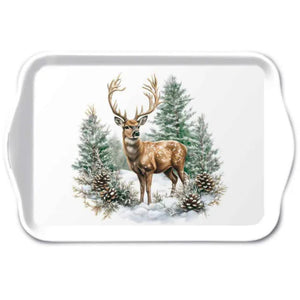 Ambiente dienblad winter stag melamine 13x21 cm white
