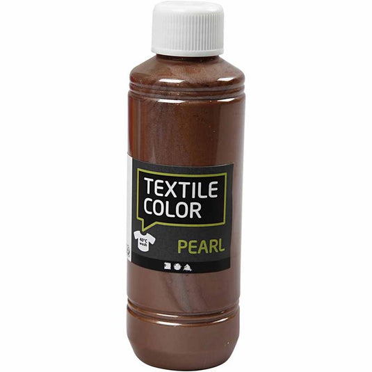 Creativ company textielkleur, parelmoer, bruin, 250 ml 1 fles
