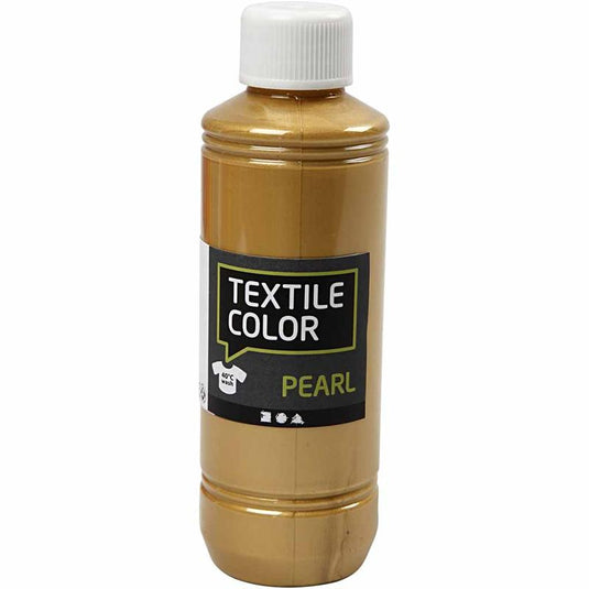Creativ company textielkleur, parelmoer, goud, 250 ml 1 fles