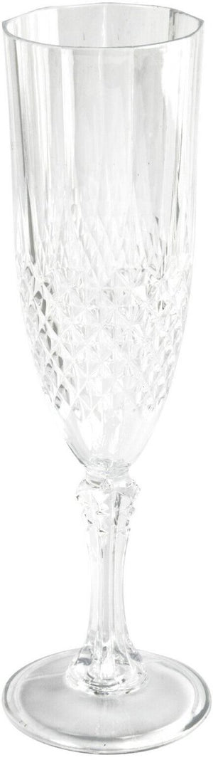 Alpina champagneglazen met kristaleffect 6 stuks – herbruikbare champagneglazen kunststof – feestglazen 200 ml voor buiten en binnen – kristallook – transparant