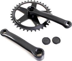 Cargue la imagen en el visor de la galería, Crankstel fausto 36t | 127mm | staal | zwart
