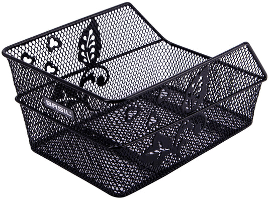 Basil Cento Flower S - fietsmand - achterop - zwart