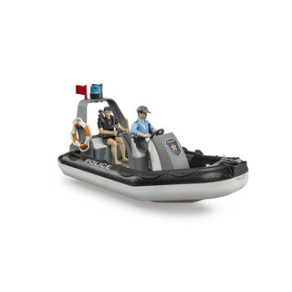 Load image into Gallery viewer, Bruder politie opblaas boot met licht en geluid
