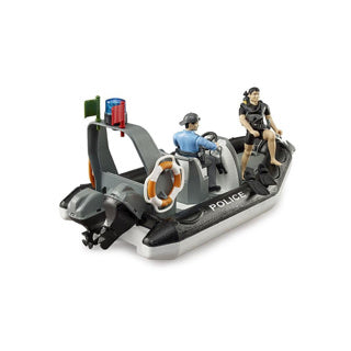 Load image into Gallery viewer, Bruder politie opblaas boot met licht en geluid
