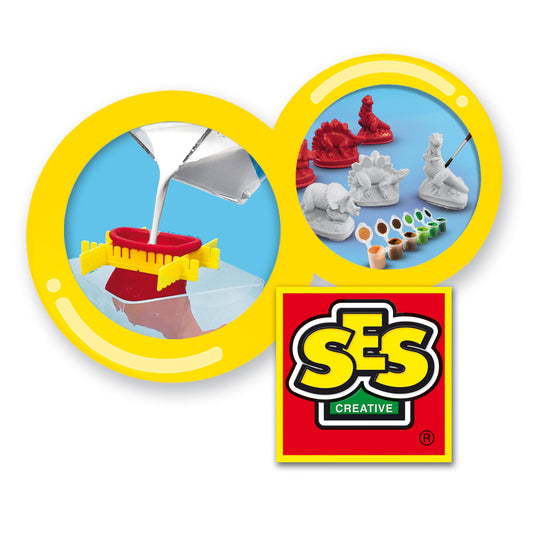 Ses creative – gieten en schilderen – dino’s – met gietmallen, gips, verf en penseel – vanaf 5 jaar