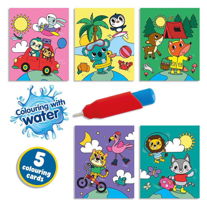 Load image into Gallery viewer, Ses kleuren met water kleurboek - op reis
