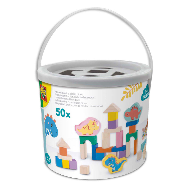Afbeelding laden in galerijviewer, Ses creative ses houten bouwblokken dino's, 50st.
