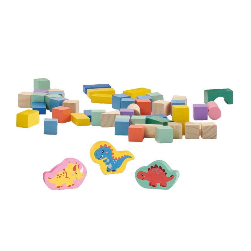 Load image into Gallery viewer, Ses creative ses houten bouwblokken dino's, 50st.
