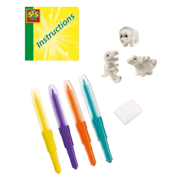 Ses creative 14295 blaasstiften - dinosaurussen - creatieve knutselset voor kinderen vanaf 5 jaar - versier dinosaurussen met blaasstiften - wasbaar en herbruikbaar - perfect voor dinoliefhebbers