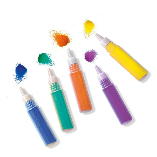 Ses gekleurde zandkunst - bosdieren