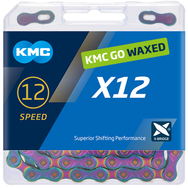 Kmc ketting x12 12v 126l waxed aurora blauw