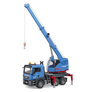 Bruder 3771 vrachtwagen man met kraan blauw