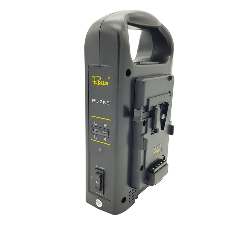 Load image into Gallery viewer, Rolux dubbele acculader rl-2ks voor v-mount accu
