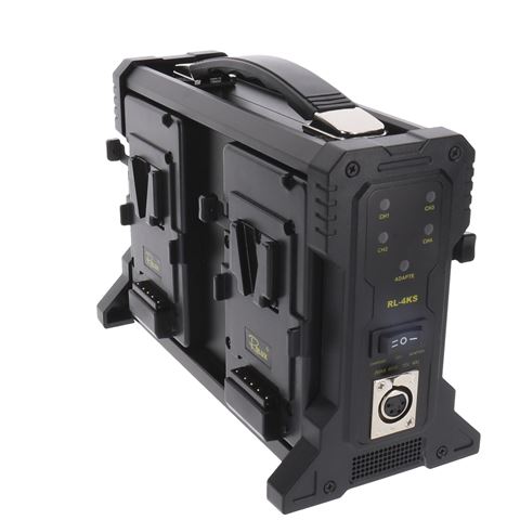Load image into Gallery viewer, Rolux acculader rl-4ks voor 4 x v-mount accu
