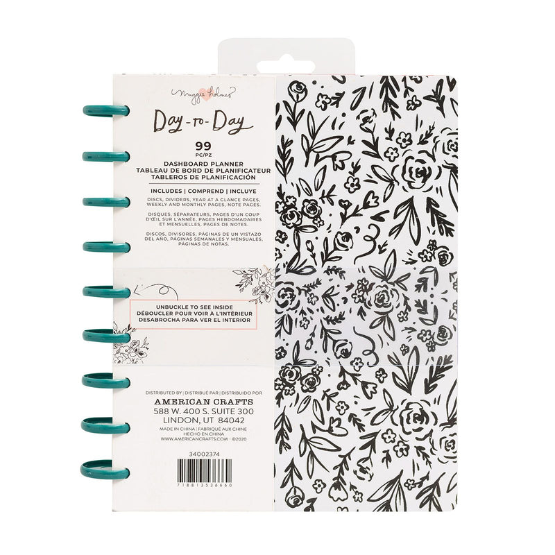 Load image into Gallery viewer, Crate paper • day-to-day dashboard planner black and white floral
