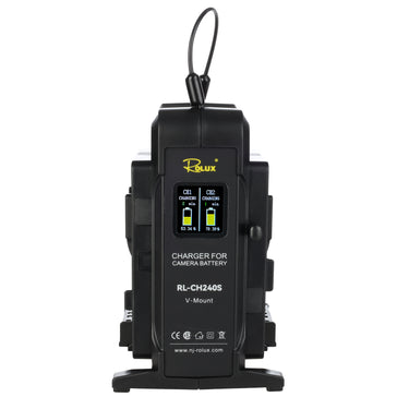 Rolux dubbele snellader rl-ch240s voor v-mount accu
