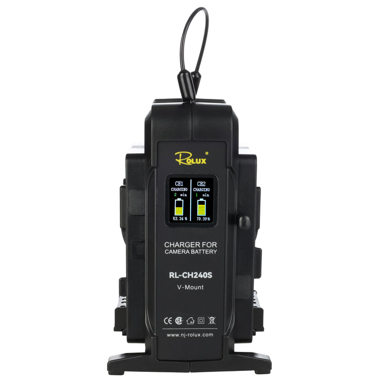 Load image into Gallery viewer, Rolux dubbele snellader rl-ch240s voor v-mount accu
