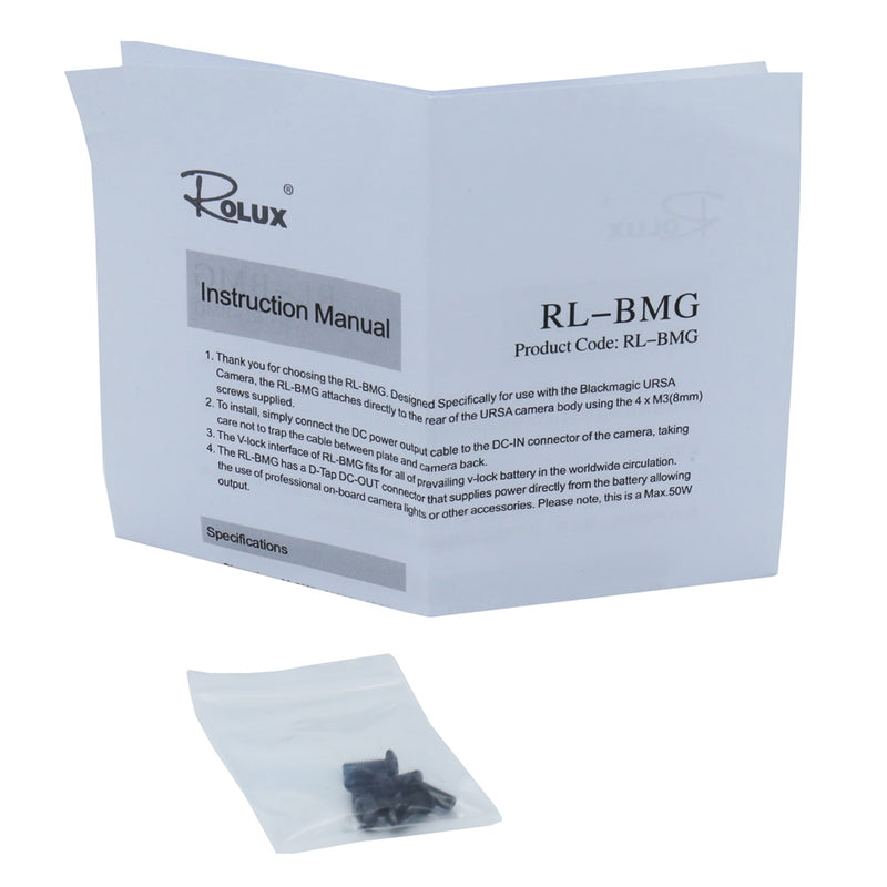 Load image into Gallery viewer, Rolux v-mount battery plate rl-bmg voor black magic ursa
