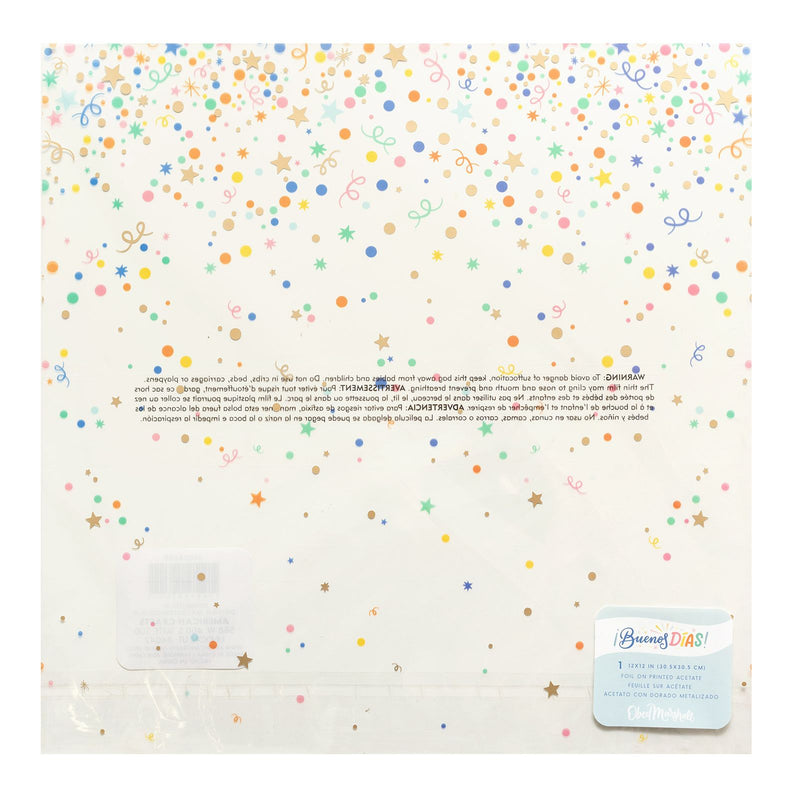 Load image into Gallery viewer, American crafts • specialty paper buenos días 12x12 acetate with gold foil
