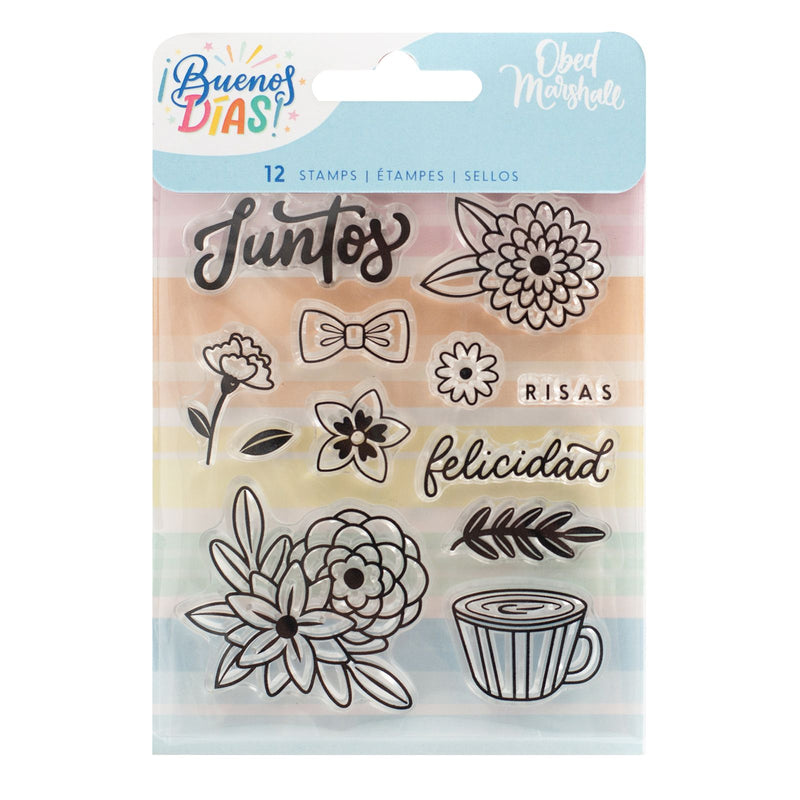 Load image into Gallery viewer, American crafts • stamp buenos días acrylic set 2
