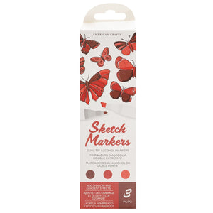 American crafts • sketch markers dual tip cherry