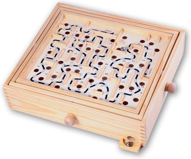 Engelhart houten labyrinth spel 32x28x9 cm van longfield games