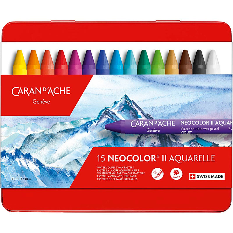 ギャラリービューアに画像をロードする, Caran d'ache http: www.cchobby.nl caran-d-ache-neocolor-ii-l-10-cm-dikte-8-5-mm-diverse-kleuren-15-stuk-1-doos
