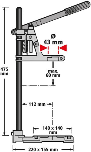 Wolfcraft - boorstandaard met bankschroef voor boormachine - universeel - tafelboormachine - kolomboor - machineklem - 3406301