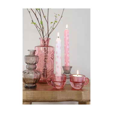 Ideas 4 seasons kaarsenhouder koffie roze ã˜8xh5cm