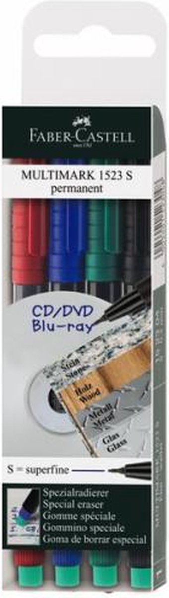 Faber-castell marker faber castell multimark permanent s 4-delig etui fc-152304