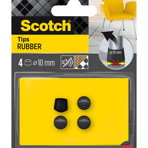 3m 1070698 - scotch® tip wrapping rubber zwart , ø 10 mm, 4 pack | 16 stuks