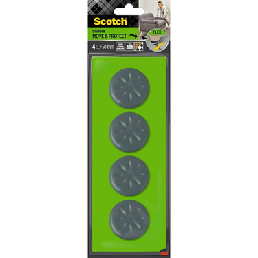 3m 1070704 - scotch® move protect flex sliders zelfklevend grijs ø50m | 5 stuks